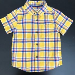 Cat & Jack Plaid Button Down Collar Short Sleeve Shirt